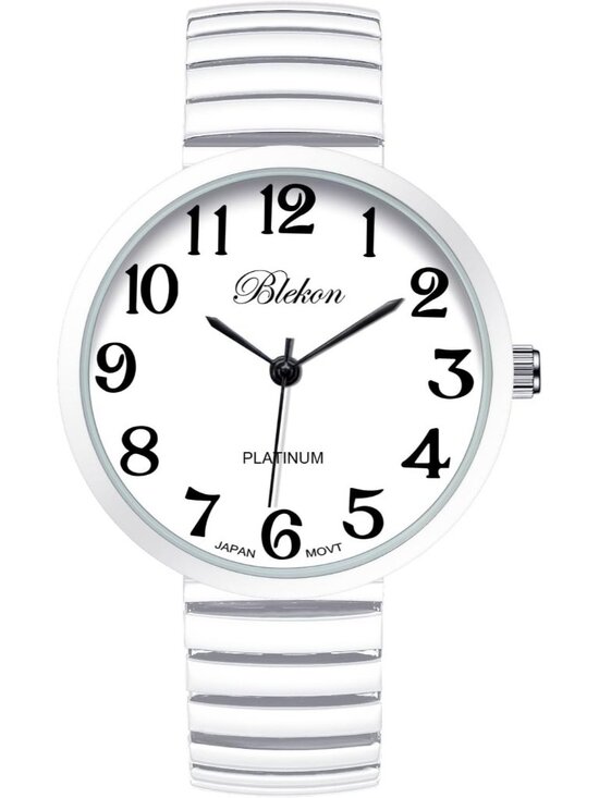 Women\'s White New Super Large Face Stretch Band Japanese Movement Fashion Watch main image 4